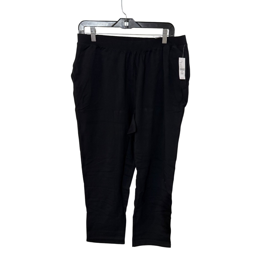 Catherines Suprema Collection Black Stretch Cotton Crop Pants Womens 0X 14/16W